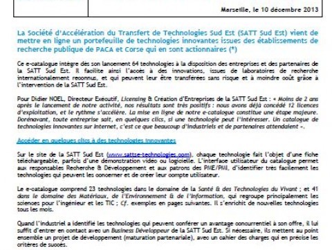 Transferts de technologie